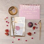 Zaproszenia ślubne Złote Glamour złote różowe zaproszenia ślubne robione na zamówienie idealne na wesele1