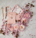 Zaproszenia ślubne Złote Glamour złote zaproszenia ślubne boho kwitnace wisnie złocone zaproszenie na ślub  2