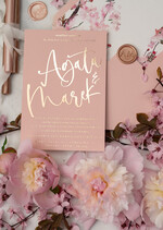 Zaproszenia ślubne Złote Glamour złote zaproszenia ślubne boho kwitnace wisnie złocone zaproszenie na ślub  6