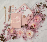 Zaproszenia ślubne Złote Glamour złote zaproszenia ślubne boho kwitnace wisnie złocone zaproszenie na ślub  7