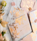 Zaproszenia ślubne Złote Glamour złote zaproszenia ślubne wykonywane ręcznie styl glamour w kolorystyce pudrowego różu i złota15