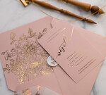 Zaproszenia ślubne Złote Glamour złote zaproszenia ślubne wykonywane ręcznie styl glamour w kolorystyce pudrowego różu i złota27