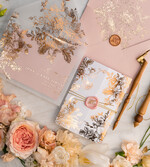 Zaproszenia ślubne Złote Glamour złote zaproszenia ślubne wykonywane ręcznie styl glamour w kolorystyce pudrowego różu i złota32