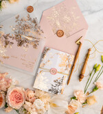 Zaproszenia ślubne Złote Glamour złote zaproszenia ślubne wykonywane ręcznie styl glamour w kolorystyce pudrowego różu i złota35