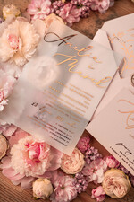 Zaproszenia ślubne Złote Glamour Złote  Minimalistyczne zaproszenia ślubne, złocone zaproszenie ślubne Proste zaproszenie na ślub Róż i Kalka 3