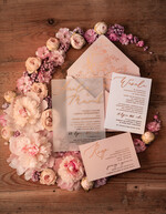 Zaproszenia ślubne Złote Glamour Złote  Minimalistyczne zaproszenia ślubne, złocone zaproszenie ślubne Proste zaproszenie na ślub Róż i Kalka 0