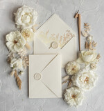 Zaproszenia ślubne Złote Glamour Złote Zaproszenia Ślubne z Listkami  Glamour Proste  Złocone Zaproszenia na Ślub Minimalistyczne Zaproszenie ślubne  11