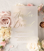 Zaproszenia ślubne Złote Glamour złote zaproszenia ślubne na przezroczystej kalce błyszczące zaproszenie ślubne glamour2