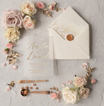 Zaproszenia ślubne Złote Glamour złote zaproszenia ślubne na przezroczystej kalce błyszczące zaproszenie ślubne glamour3