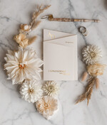 Zaproszenia ślubne Złote Glamour nowoczesne zaproszenia na ślub, glamour złota i srebrna folia, zaproszenia składane na trzy części 2