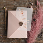 Zaproszenia ślubne Złote Glamour Rose Gold Minimalistyczne zaproszenia ślubne, złocone zaproszenie ślubne Proste zaproszenie na ślub Róż i Kalka 3