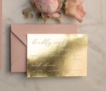 Zaproszenia ślubne Złote Glamour różowo złote zaproszenia ślubne geometryczne złote serce boho kwiaty, złocone zaproszenie na ślub przeźroczysta koperta z kalki5