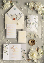 Zaproszenia ślubne Złote Glamour delikatne zaproszenia na ślub w plenerze złote i błyszczące litery białe róże, zaproszenie na ślub z kwiatami3