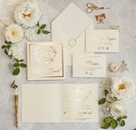 Zaproszenia ślubne Złote Glamour Proste  Złote Zaproszenia Ślubne Glamour Geometryczne Serce Złocone Zaproszenia na Ślub Minimalistyczne Zaproszenie  0