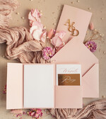 Zaproszenia ślubne Złote Glamour złote zaproszenia ślubne z lustrzanym monogramem, różowe zaproszenie na ślub złocone, zaoriszenia na slub cywilny pudrowy róż  3