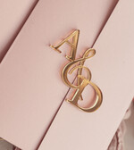 Zaproszenia ślubne Złote Glamour złote zaproszenia ślubne z lustrzanym monogramem, różowe zaproszenie na ślub złocone, zaoriszenia na slub cywilny pudrowy róż  7