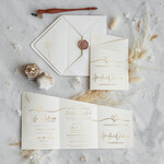 Zaproszenia ślubne Złote Glamour minimalistyczne zlote zaproszenia na ślub, składane zaproszenia ślubne proste zaproszenie na ślub złocone0