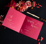 Zaproszenia ślubne Złote Glamour Ekskluzywne  Minimalistyczne zaproszenia ślubne, Welurowe zaproszenie ślubne Bordowe zaproszenie na ślub Welur4