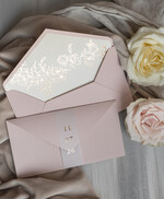 Zaproszenia ślubne Złote Glamour eleganckie złote zaproszenia ślubne, delikatne zaproszenie na ślub, zaproszenie ślubne w stylu glamour, złote litery na zaproszeniach ślubnych, zaproszenia ślubne składane w kopertę 13