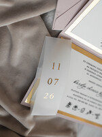 Zaproszenia ślubne Złote Glamour eleganckie złote zaproszenia ślubne, delikatne zaproszenie na ślub, zaproszenie ślubne w stylu glamour, złote litery na zaproszeniach ślubnych, zaproszenia ślubne składane w kopertę 3