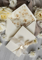 Zaproszenia ślubne Złote Glamour Eleganckie Zaproszenie Na Ślub Z Suszonym Dmuszkiem, Wyjątkowe Zaproszenia Ślubne Z Dmuszkiem, Zaproszenia Na Ślub W Stylu Glamour10