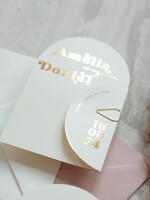 Zaproszenia ślubne Złote Glamour Kremowo złote Nowoczesne Zaproszenia ślubne Składane Serce złote, Złocone Minimalistyczne Zaproszenie na Ślub Cywilny i Kościelny, Proste Zaproszenie ślubne5