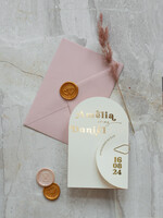 Zaproszenia ślubne Złote Glamour Kremowo złote Nowoczesne Zaproszenia ślubne Składane Serce złote, Złocone Minimalistyczne Zaproszenie na Ślub Cywilny i Kościelny, Proste Zaproszenie ślubne8