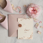 Zaproszenia ślubne Złote Glamour Listki  Minimalistyczne zaproszenia ślubne, złocone zaproszenie ślubne Proste zaproszenie na ślub Róż i Kalka 5