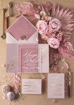 Zaproszenia ślubne Złote Glamour nowoczesne zaproszenia ślubne nowoczesny styl glamour zaproszenia ślubne z welurem 0