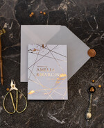 Zaproszenia ślubne Złote Glamour złote zaproszenia ślubne marmur geometryczne złocone zaproszenie na ślub marmurkowe2