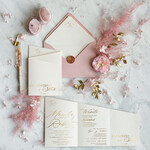 Zaproszenia ślubne Złote Glamour zaproszenia i zawiadomienia na ślub,  nowoczesne zaproszenia ślubne, składane zaproszenia na ślub0