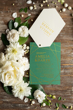 Zaproszenia ślubne Złote Glamour orginalne zaproszenia na ślub, klasyczne złote i błyszczące6