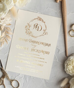 Zaproszenia ślubne Złote Glamour Złote zaproszenia ślubne robione na zamówienie, luksusowe wesele proste złocone zaproszenie ślubne10