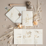 Zaproszenia ślubne Złote Glamour zaproszenia ślubne robione na zamówienie, glamour błyszczące złote litery0