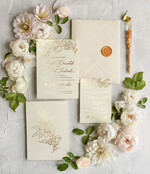 Zaproszenia ślubne Złote Glamour Eleganckie Zaproszenia ślubne złote napisy na zaproszeniu4