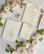 Zaproszenia ślubne Złote Glamour Eleganckie Zaproszenia ślubne złote napisy na zaproszeniu5