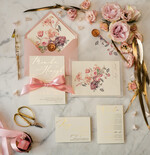 Zaproszenia ślubne Złote Glamour błyszczące złote zaproszenia ślubne w stylu glamour z motywem kwiatowym6