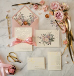 Zaproszenia ślubne Złote Glamour oryginalne błyszczące zaproszenia ślubne w stylu glamour z motywem kwiatowym   4