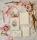 Zaproszenia ślubne Złote Glamour oryginalne błyszczące zaproszenia ślubne w stylu glamour z motywem kwiatowym   5