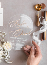 Zaproszenia ślubne Złote Glamour zaproszenia slubne przezroczyste, akrylowe zaproszenia na ślub, złote napisy na zaproszeniach ślubnych, eleganckie zaproszenia ślubne7