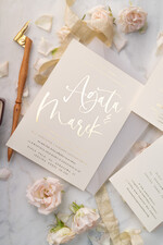 Zaproszenia ślubne Złote Glamour minimalistyczne złote lub srebrne zaproszenia ślubne  idealne na wesele w stylu glamour 3