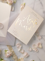 Zaproszenia ślubne Złote Glamour minimalistyczne złote lub srebrne zaproszenia ślubne  idealne na wesele w stylu glamour 9