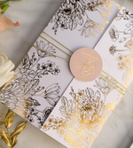 Zaproszenia ślubne Złote Glamour złote zaproszenia ślubne bogato zdobione motywy kwiatowe idealne na letni ślub10