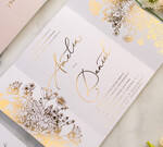 Zaproszenia ślubne Złote Glamour złote zaproszenia ślubne bogato zdobione motywy kwiatowe idealne na letni ślub2