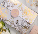 Zaproszenia ślubne Złote Glamour złote zaproszenia ślubne bogato zdobione motywy kwiatowe idealne na letni ślub25