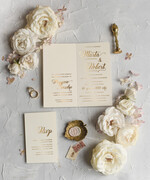 Zaproszenia ślubne Złote Glamour Minimalistyczne  Złote Zaproszenia Ślubne Glamour Proste  Złocone Zaproszenia na Ślub  Zaproszenie ślubne  4