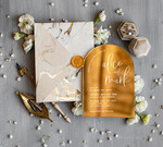 Zaproszenia ślubne Złote Glamour zaproszenia ślubne na złotym lustrze, złote zaproszenia na ślub glamour, eleganckie zaproszenia ślubne, ekskluzywne zaproszenie ślubne1