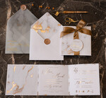 Zaproszenia ślubne Złote Glamour złote zaproszenia ślubne marmur składane harmonijkowe złocone zaproszenie na ślub marmurkowe15