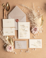 Zaproszenia ślubne Złote Glamour zaproszenia ślubne wykonywane ręcznie, glamour błyszczące złote0