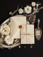 Zaproszenia ślubne Złote Glamour zaproszenia ślubne wykonywane ręcznie, proste złote zaproszenia na ślub, blyszczace zaproszenia slubne 2